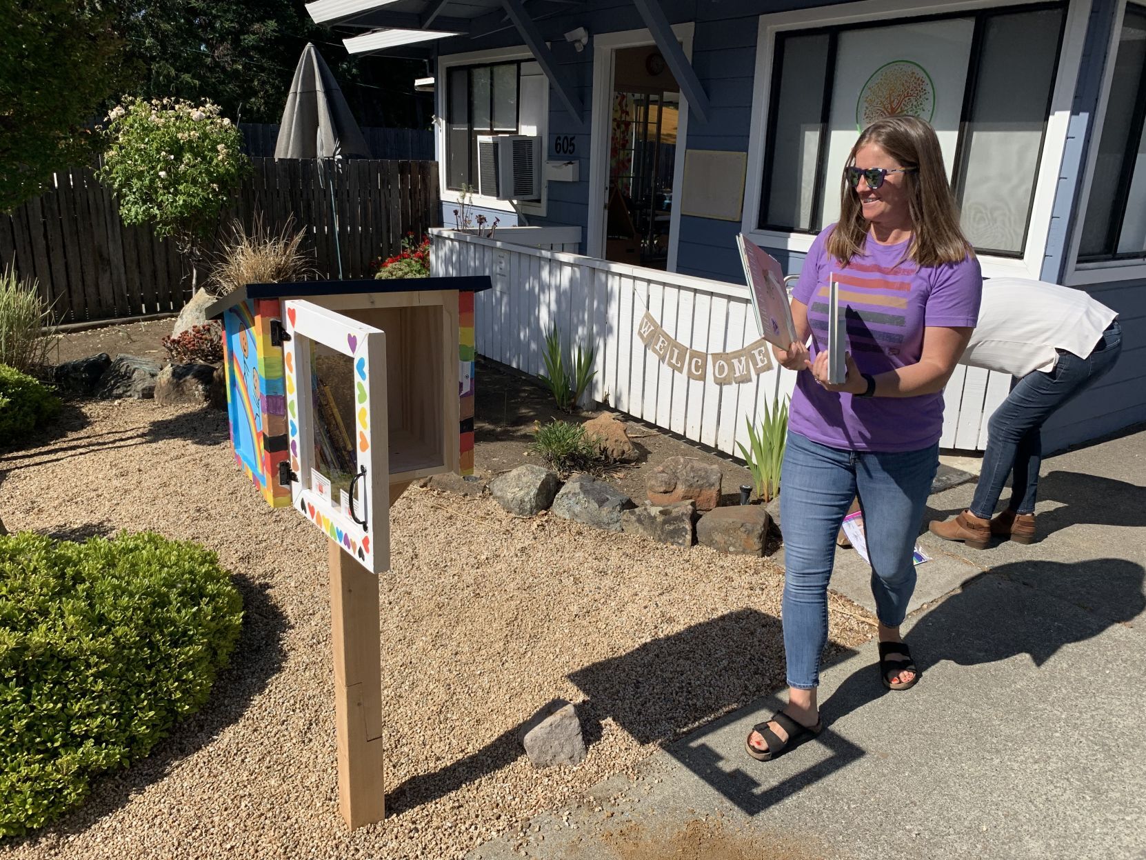 A new Rainbow Little Library at Seasons of Wonder preschool in Napa.